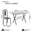 Ver imagem 3 de Conjunto de Mesa Tubular 100x60cm Tampo em Granito Ocre com 4 Cadeiras Lívia Preto