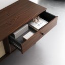 Ver imagem 7 de Rack Sala Tv 75 Rattan 2 Portas de Correr Madeira Escura Cor Imbuia Simona Idimex