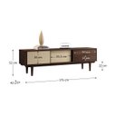 Ver mais imagens de Rack Sala Tv 75 Rattan 2 Portas de Correr Madeira Escura Cor Imbuia Simona Idimex