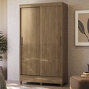 Ver imagem 1 de Guarda Roupa Solteiro 107cm 2 Portas Deslizante Thales Jequitibá S01 - Mpozenato