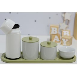 Kit Higiene Bebê Moderno Porcelana Safari Térmica Banho Maternidade Quarto - 5