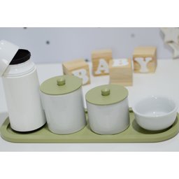 Kit Higiene Bebê Moderno Porcelana Safari Térmica Banho Maternidade Quarto - 2