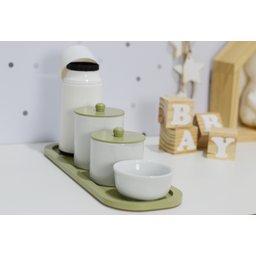 Kit Higiene Bebê Moderno Porcelana Safari Térmica Banho Maternidade Quarto - 4