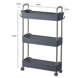 Prateleira Carrinho em Aço Organizador Multiuso 3 Prateleira - 3