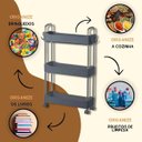 Ver imagem 4 de Prateleira Carrinho em Aço Organizador Multiuso 3 Prateleira