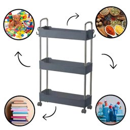 Prateleira Carrinho em Aço Organizador Multiuso 3 Prateleira - 2