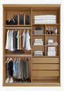 Ver imagem 3 de Guarda Roupa 02 Portas Correr Espelho 100% MDF 03 Gavetas Veneza Nature Off White