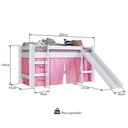 Ver imagem 3 de Cama Elevada Com Escorregador E Cortina Bb1000 Branco/rosa - Completa Móveis
