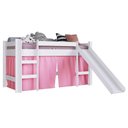 Ver imagem 1 de Cama Elevada Com Escorregador E Cortina Bb1000 Branco/rosa - Completa Móveis