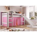 Ver imagem 4 de Cama Elevada Com Escorregador E Cortina Bb1000 Branco/rosa - Completa Móveis