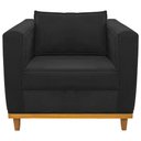 Ver imagem 5 de Kit Sofá 2 Lugares e Poltrona Europa Suede Preto - AM Decor