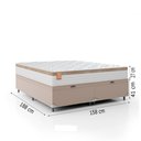 Ver imagem 4 de Cama Box Baú Casal Queen Colchão Molas Ensacadas Real 158x198x68cm Branco / Bege - Suporta até