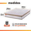 Ver imagem 4 de Cama Box Baú Casal Queen Colchão Molas Ensacadas Real 158x198x68cm Branco / Bege - Suporta até
