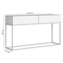 Ver imagem 6 de Aparador Moderno para Hall de Entrada 110 Cm Base Metálica Preta Mdf/mdp Resistente com Gavetas:bran