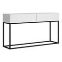 Ver imagem 5 de Aparador Moderno para Hall de Entrada 110 Cm Base Metálica Preta Mdf/mdp Resistente com Gavetas:bran