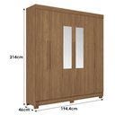 Ver imagem 7 de Guarda Roupa Casal Toledo 6 Portas 2 Gavetas MDP Café com Cama Santos Andirá
