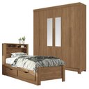 Ver imagem 1 de Guarda Roupa Casal Toledo 6 Portas 2 Gavetas MDP Café com Cama Santos Andirá