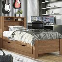 Ver imagem 2 de Guarda Roupa Casal Toledo 6 Portas 2 Gavetas MDP Café com Cama Santos Andirá