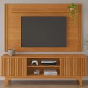 Ver imagem 1 de Rack com Painel Ripado para TV até 70 Polegadas MDF 200CMX177CM Trunfo Candian Marrom