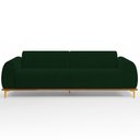 Ver imagem 3 de Sofá 03 Lugares Para Sala de Estar Kiev 230 cm D02 Veludo Verde Musgo C-303 - Lyam Decor