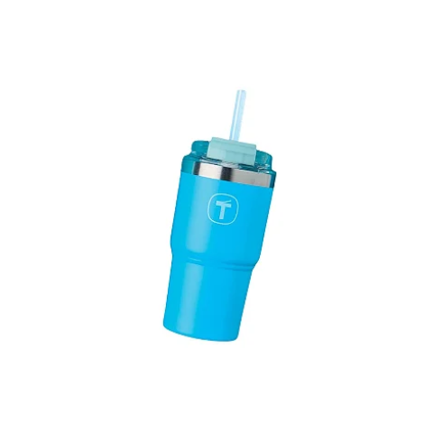 Copo Térmico Big T 630ml com Canudo Azul Grécia Tupperware