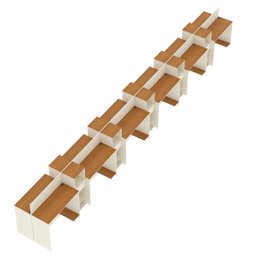 Estação de Trabalho 12 Lugares Smart Office 12 Mesas 10 Armários Livreiro - Off White e Cedro - 3