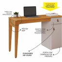 Ver imagem 5 de Escrivaninha Mesa Escritório 76x121x45 cm Helô Candian 1 Gaveta 121cm Cinamomo e Off White Branco