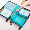 Kit 6 Sacos Bolsas Organizador Mala Roupas Bagagem Viagem - Azul claro - 2