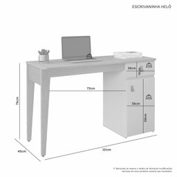 Escrivaninha Helo Candian 121cm X 76cm X 45cm - 4