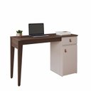 Ver imagem 2 de Escrivaninha Mesa Escritório Helo Candian X X 1 Gaveta 121cm Café E Off Wheit