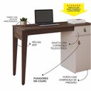 Ver imagem 5 de Escrivaninha Mesa Escritório Helo Candian X X 1 Gaveta 121cm Café E Off Wheit