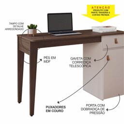 Escrivaninha Helo Candian 121cm X 76cm X 45cm - 5