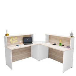 Balcão Atendimento de Canto em L Recepção Consultório 120x60cm - 3