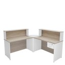 Ver imagem 4 de Balcão Atendimento de Canto para Recepção 2 Gavetas