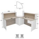 Ver imagem 5 de Balcão Atendimento de Canto para Recepção 2 Gavetas