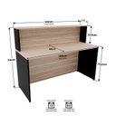 Ver imagem 3 de Balcão Atendimento Recepção Consultório 140x60cm Bege/Carvalho/Preto
