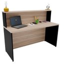 Ver imagem 4 de Balcão Atendimento Recepção Consultório 140x60cm Bege/Carvalho/Preto