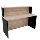 Ver imagem 2 de Balcão Atendimento Recepção Consultório 140x60cm Bege/Carvalho/Preto