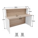 Ver imagem 3 de Balcão Atendimento Recepção Consultório 140x60cm Bege/Carvalho/Branco