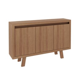 Balcão para Escritório 136cm com 3 Portas e 1 Prateleira Amêndoa - 2