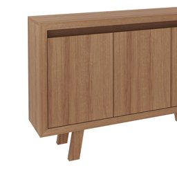 Balcão para Escritório 136cm com 3 Portas e 1 Prateleira Amêndoa - 3