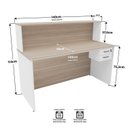 Ver imagem 3 de Balcão Atendimento Recepção Consultório 140x60cm 2 Gavetas