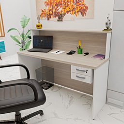 Balcão Atendimento Recepção Consultório 140x60cm 2 Gavetas - 5