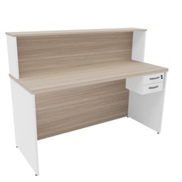 Balcão Atendimento Recepção Consultório 140x60cm 2 Gavetas - 2