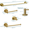 Jogo Acessorios Dourado Escovado Kit Banheiro Aço Inox 4 Peças Papeleira Cabide Suporte Porta Toalha - 5