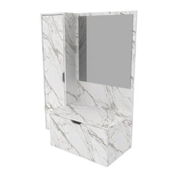 Gabinete Banheiro com Espelheira 2 Portas Suspenso Multimóveis VCR10084 Mármore Branco - 1