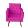 Kit 2 Poltrona Para sala de Estar Bianca Capitonê Rodapé e 1 Puff Quadrado Suede Pink - Móveis - 2