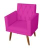 Kit 2 Poltrona Para sala de Estar Bianca Capitonê Rodapé e 1 Puff Quadrado Suede Pink - Móveis - 3
