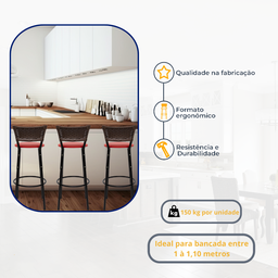 Kit 3 Banquetas para Cozinha Banco Alto Junco Argila Balcão Ilha Bancada Bares Piscina Área Gourmet - 3