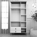 Ver imagem 2 de Guarda-Roupa Infantil 3 Portas e 2 Gavetas Jujuba Branco/Nature